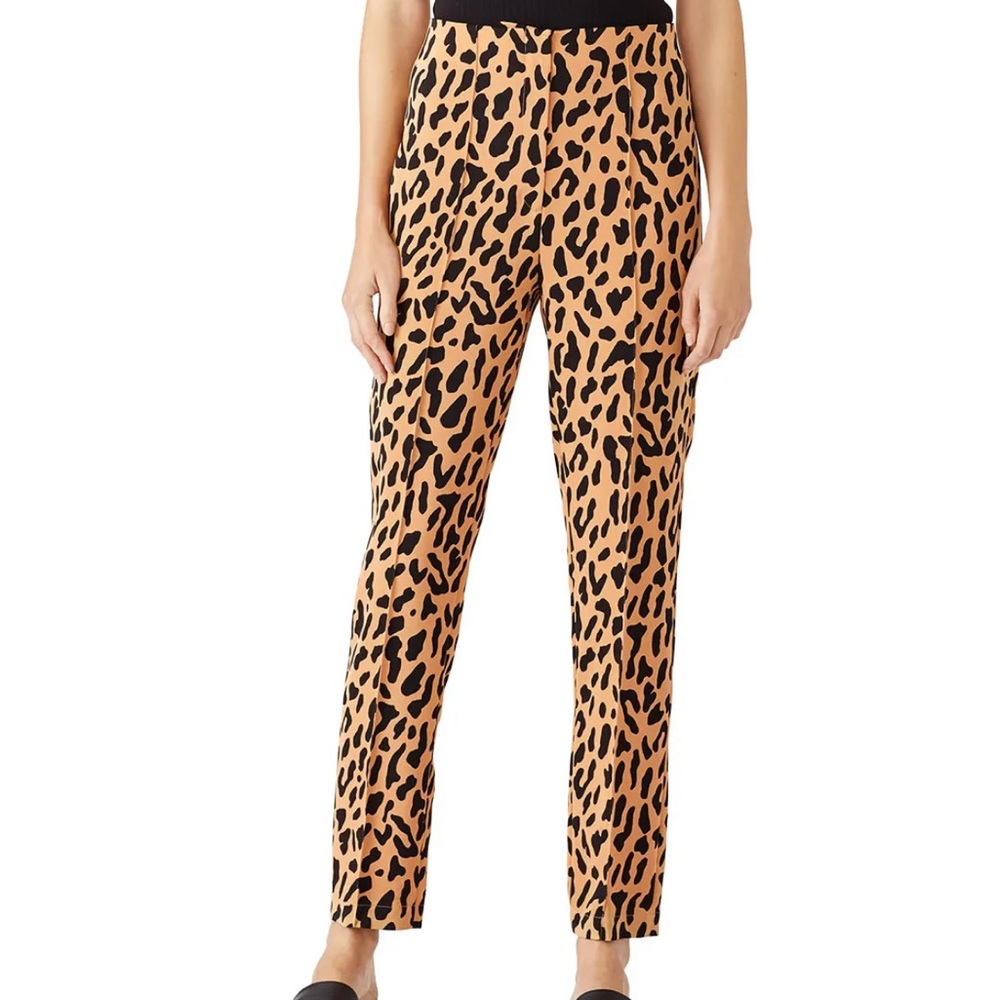 Diane Von Furstenberg high waisted leopard skinny pant Size 2